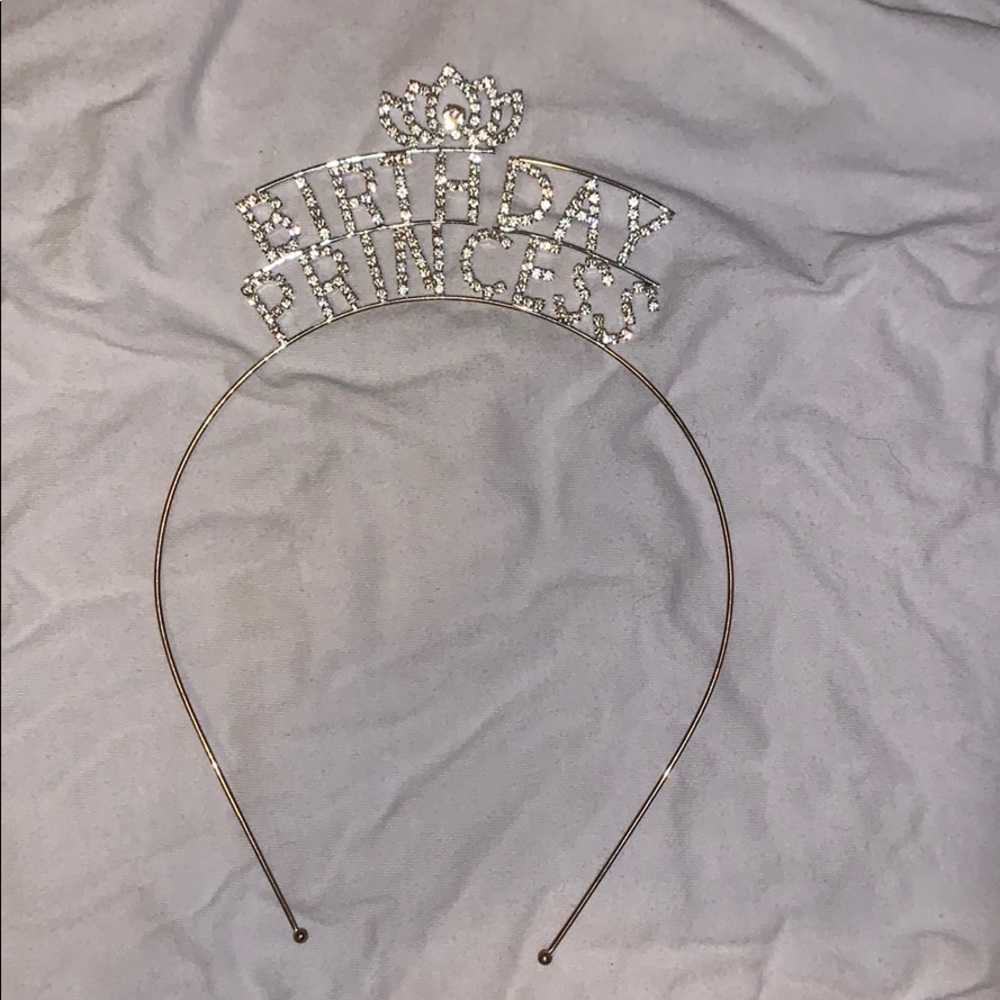 Silver birthday headband